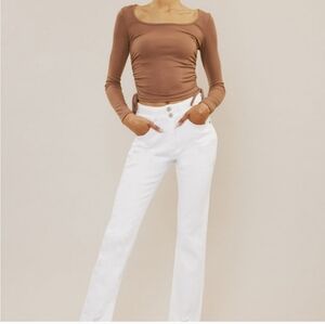 KanCan Straight Leg We White Jeans NWT